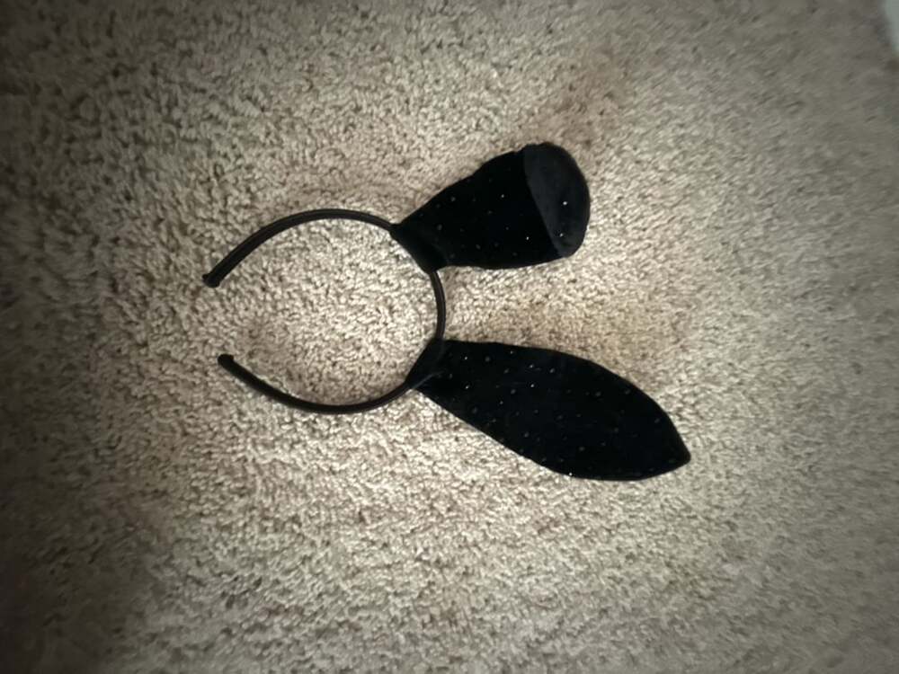 Black Velvet Poseable Bunny Ears Headband